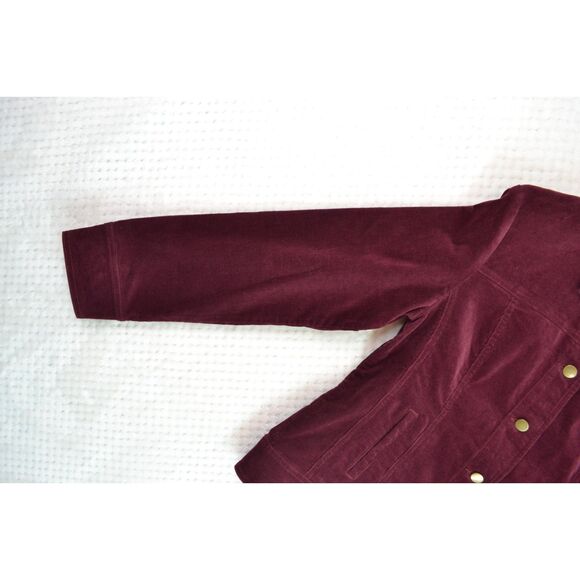 Pendleton Snap Jacket Women's Medium Petite Burgundy Corduroy Jacket - Picture 11 of 13